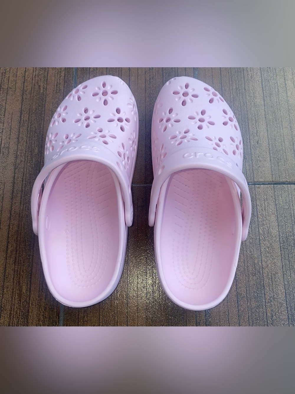 CROCS Kids Pink Floral Clogs - Picture 5 of 12